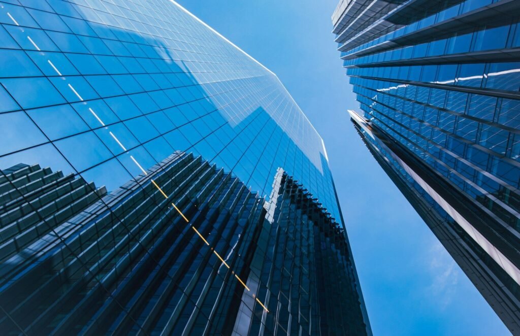 a couple of tall buildings that are next to each other