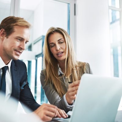 Man,,Woman,Or,Laptop,In,Office,For,Finance,,Business,Meeting