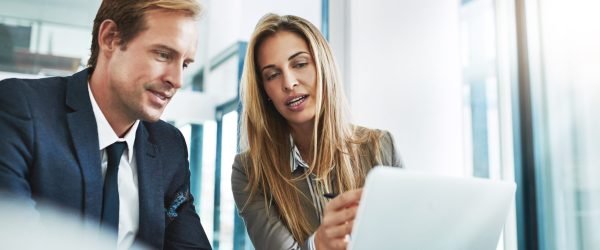 Man,,Woman,Or,Laptop,In,Office,For,Finance,,Business,Meeting